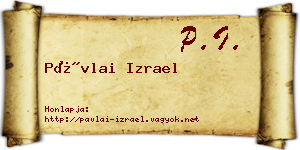 Pávlai Izrael névjegykártya